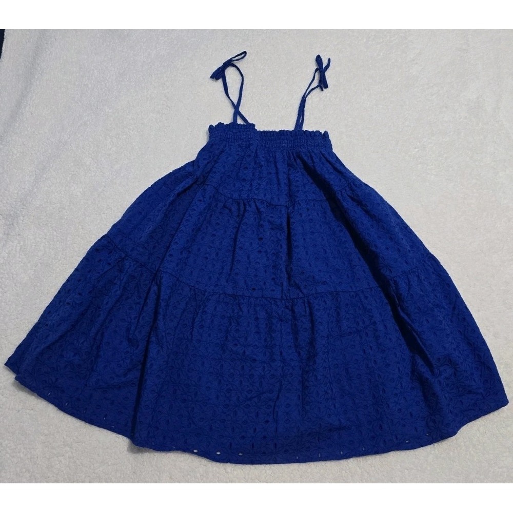 Cabana By Crown & Ivy Eyelet Sundress/Swimsuit Cover Smocked Top Ties Sz XS